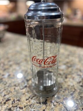 Coca-Cola Clear Glass Dispenser with Red Logo